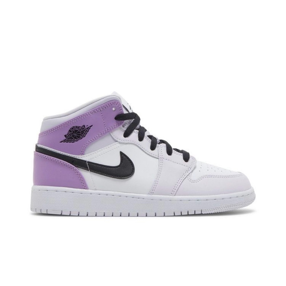 Nike Air Jordan Mid White and Purple Sneakers